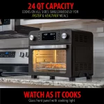Deco Chef 24 QT Black Countertop Toaster Oven with built-in Air Fryer and included Accessories