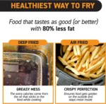 Nuwave Brio 6-Quart Air Fryer with Temperature Probe and Smart Cooking Programs for Even and Fast Cooking, Gourmet