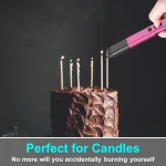 Illuminlabs Electric Lighter – USB Rechargeable Candle lighter, Windproof Flameless Plasma Arc Lighter for BBQ Grill, Camping, Stove, 7.5” Long Stick Lighter,Rose Gold