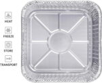 Displastible 8x8" Disposable Aluminum Pans With Lids (10 Pack) Foil Pans For Cooking, Baking Cakes, Roasting & Homemade Breads - Disposable Food Containers With Foil Lids