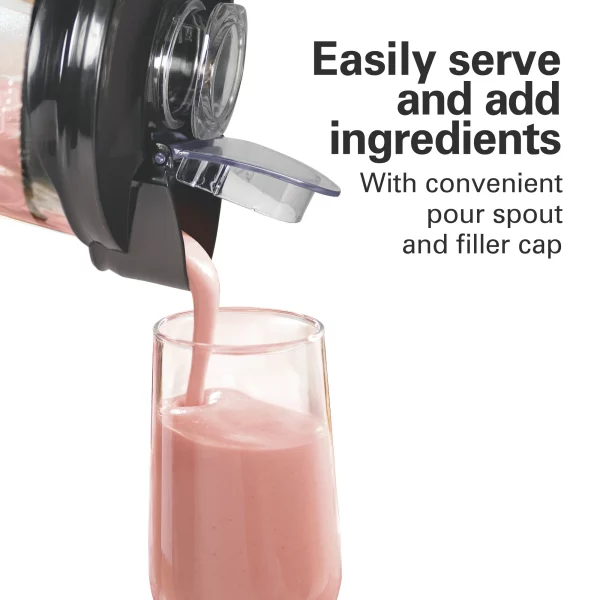 Hamilton Beach Wave Action Blender for Shakes and Smoothies, 48 oz. capacity, Glass Jar, Black, 53521
