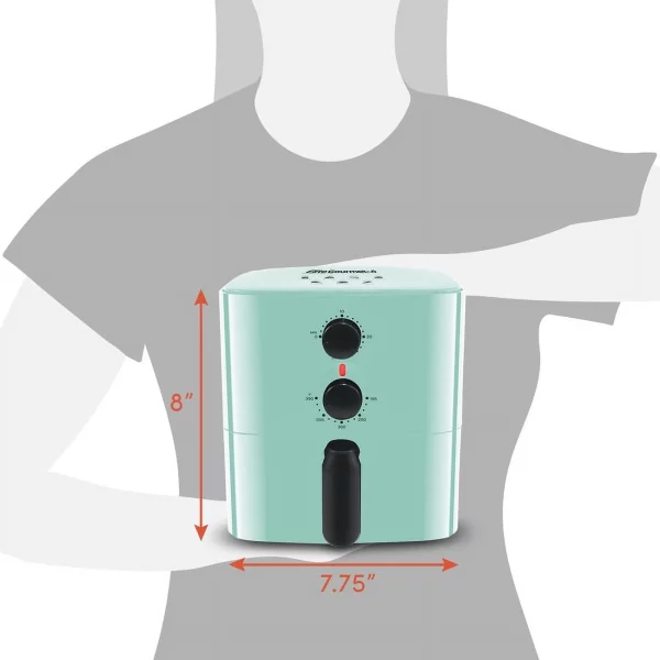 New Elite Gourmet 1 Quart Compact Air Fryer, Black