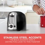 BLACK+DECKER 2-Slice Extra Wide Slot Toaster, Black, Silver, TR1278B