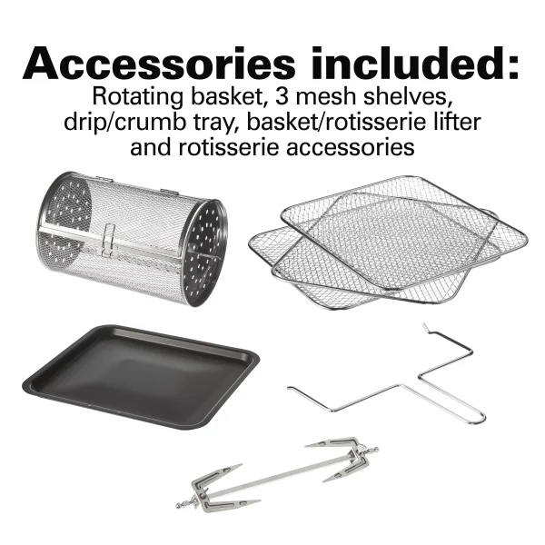 Hamilton Beach 11 Liter Air Fryer Oven with Rotisserie and Rotating Basket