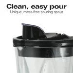 Hamilton Beach Wave Crusher Multi-Function Blender with 40 oz. Glass Jar and 14 Functions for Puree, Ice Crush, Shakes and Smoothies, Stainless Steel, 54221