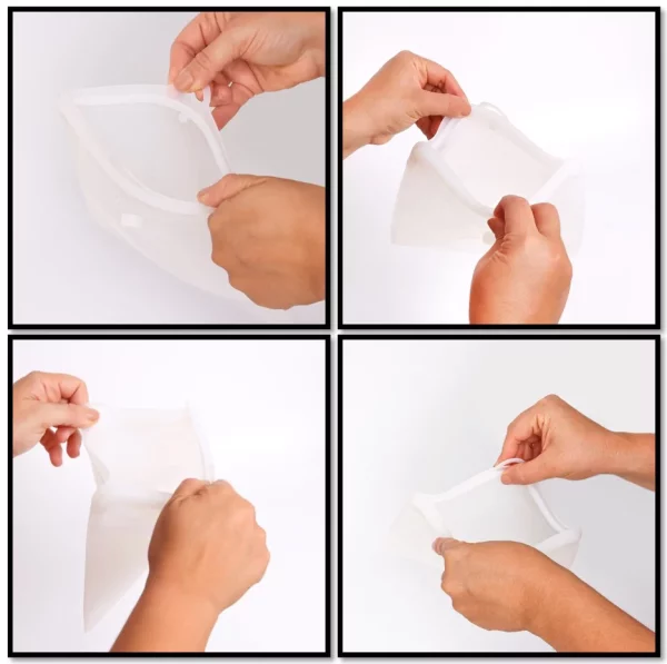 Ecoberi Reusable Food Storage Bags, Silicone, Microwave, Dishwasher Safe, Pack of 3