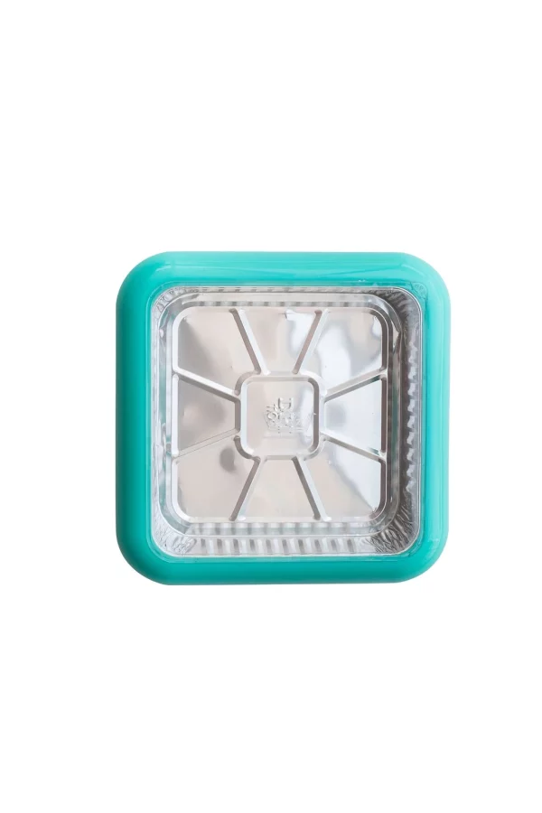 Fancy Panz Plastic 8" x 8" Aqua Foil Pan Carrier 1pk