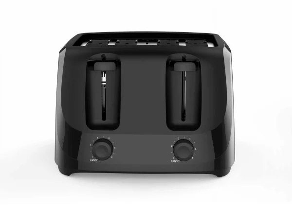 Mainstays 4-Slice Toaster Black with 6 Shade Settings and Removable Crumb Tray, New