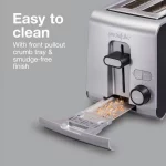 Proctor Silex 2 Slice Toaster, Extra-Wide Slots, Sure-Toast Technology, Shade Selector & Bagel Setting, Black and Stainless, 22302