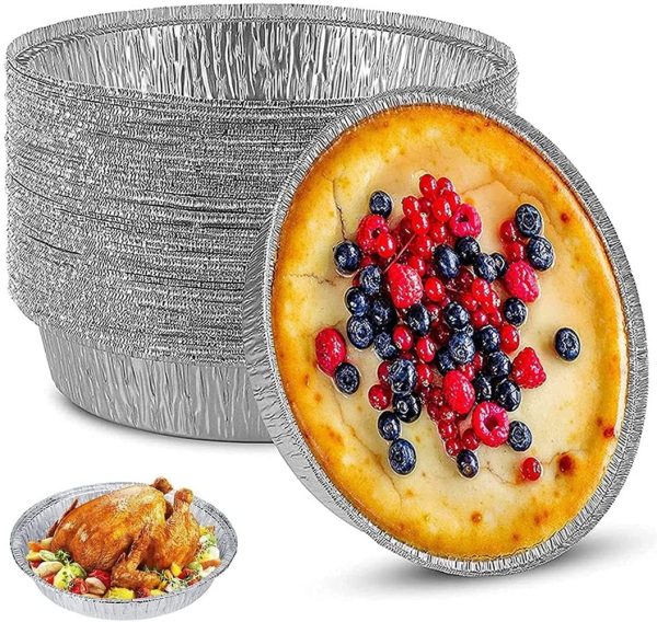 7 inch Aluminum Foil Pie Pans 50 Pcs/Set. Disposable Tin Plates for Pies Tart Quiche by Scheam
