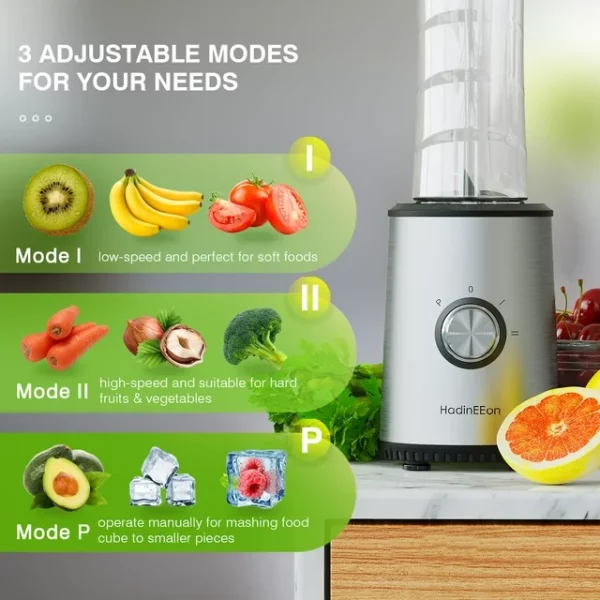HadinEEon 300-Watt Electric Blender, 3-Speed Portable Blender for Shakes and Smoothies, with 20oz & 10oz Cups