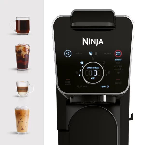 Ninja® CFP300 DualBrew Specialty Coffee System, Single-Serve, K-Cup Pod Compatible, 12-Cup Drip Coffee Maker, Glass Carafe