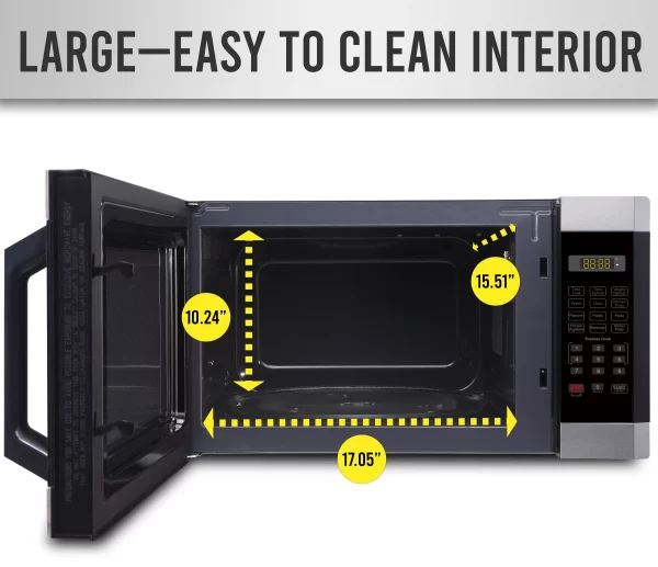 Farberware 1.6 Cu. ft. Microwave Oven, Brushed Stainless Steel, FMO16AHTBKC