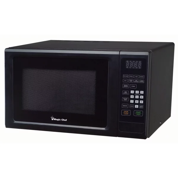 Magic Chef 1.1 Cu. Ft. 1000W Countertop Microwave Oven with Push-Button Door in Black