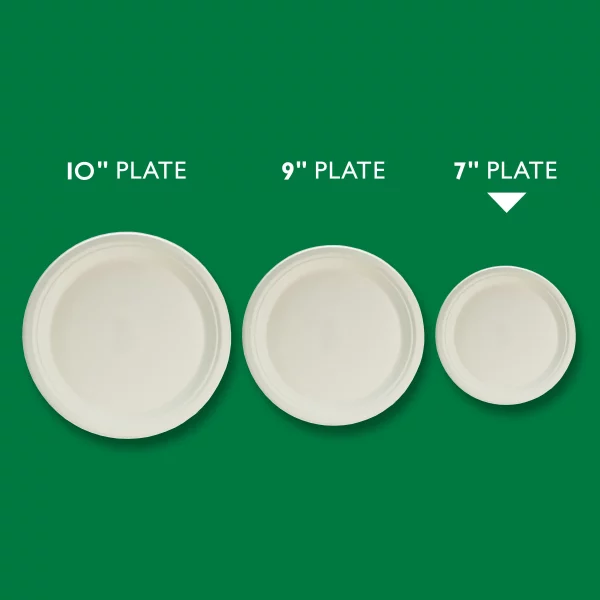 Hefty ECOSAVE Compostable Paper Plates, 6-3/4 Inch, 30 Count