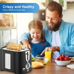 ATUPEN Toaster 2 Slice - Wide Slot with 7 Browning Settings for Toasting Bagels Breads Waffles - Black