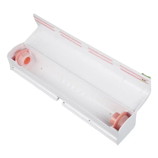 Wrap Cutter,Miuline Foil Dispenser Food Wrap Dispenser Plastic Wrap Cutter Foil and Cling Film Cutte Storage Kitchen,Household Reusable Food Plastic Wrap Dispenser with Cutter