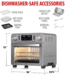 Restored Deco Chef TQAIRSTS 24QT Stainless Steel Countertop Toaster Air Fryer Oven (Refurbished)