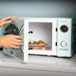 Nostalgia Retro 0.9 Cu. Ft. 800-Watt Countertop Microwave Oven, Aqua