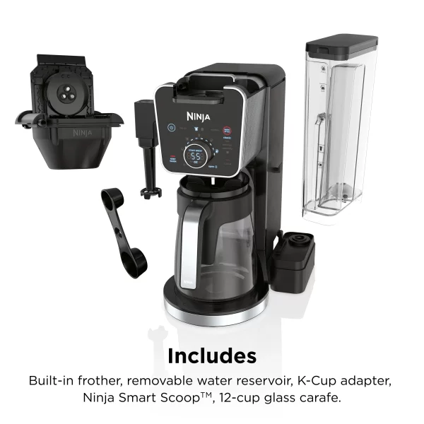 Ninja® CFP300 DualBrew Specialty Coffee System, Single-Serve, K-Cup Pod Compatible, 12-Cup Drip Coffee Maker, Glass Carafe