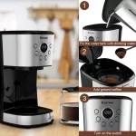 Costway 12-Cup Programmable Coffee Maker Brew Machine LCD Display w/ 1.8L Glass Carafe