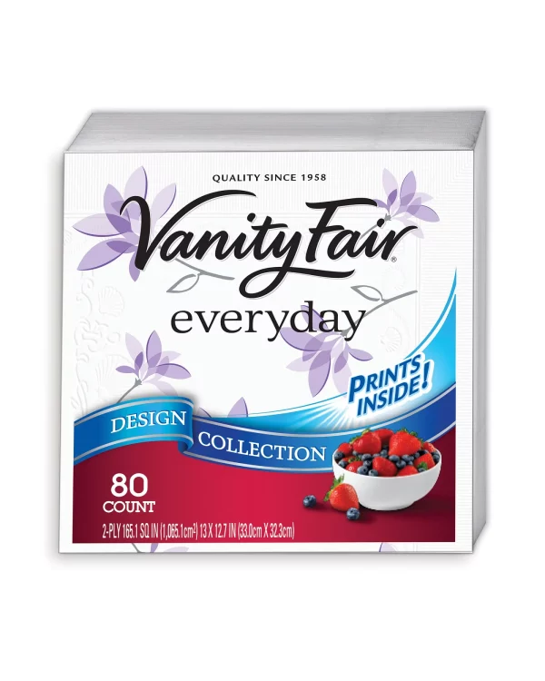 Vanity Fair Everyday Design Collection Napkins, 80 Count