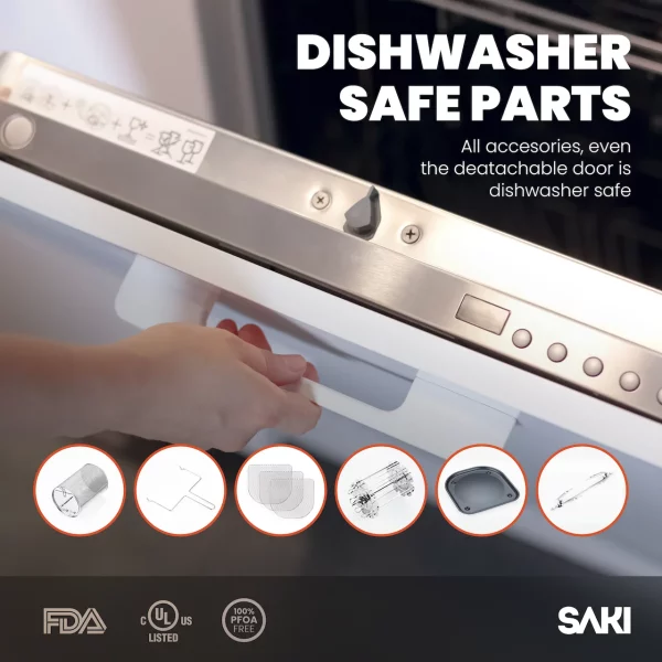 SAKI Smart WiFi Air Fryer 13-Quart, 8 Cooking Functions, RA018AF, Black