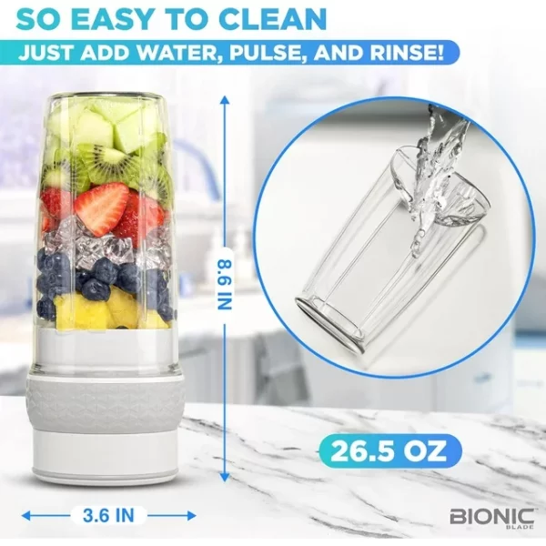 Bionic Blade Blender Portable Blender Powerful Cordless Blender with Travel Bottle New 6 Pieces