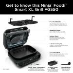 Ninja Foodi Smart XL 4-in-1 Indoor Grill with 4-Quart Air Fryer, Roast, Bake, and Smart Cook System, FG550