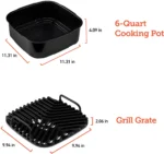 Cosori New Indoor Grill, Smart XL Air Fryer Combo Aeroblaze, 8-in-1, 6 Quart Voice Control, Black