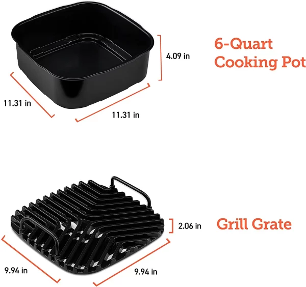 Cosori New Indoor Grill, Smart XL Air Fryer Combo Aeroblaze, 8-in-1, 6 Quart Voice Control, Black