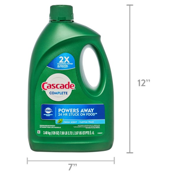 Cascade Complete Gel Dishwasher Detergent, Fresh Scent, 120 fl oz