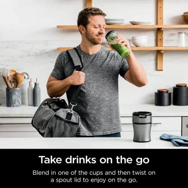 Ninja Nutri-Blender BN300 700-Watt Personal Blender, 2-20 oz Dishwasher-Safe to-Go Cups