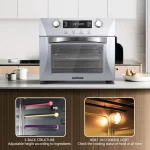 CUSIMAX 10-in-1 Air Fryer Oven, 24QT Convection Oven, Toaster Combo Oven with Rotisserie & Dehydrator, Rich Accessories, Silver