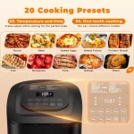 Nuwave Brio 6-Quart Air Fryer with Temperature Probe and Smart Cooking Programs for Even and Fast Cooking, Gourmet