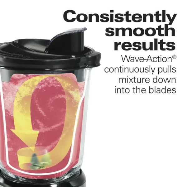 Hamilton Beach Wave Crusher Multi-Function Blender with 40 oz. Glass Jar and 14 Functions for Puree, Ice Crush, Shakes and Smoothies, Stainless Steel, 54221