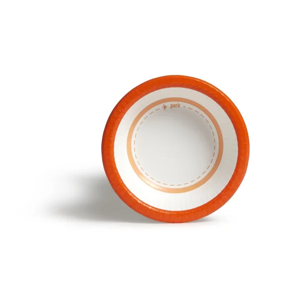Perk Heavy-Weight Paper Bowl 12 oz. White/Orange 125/Pack (PK54332)