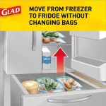 Glad Zipper Food & Freezer Storage Quart Bags, 46 Count