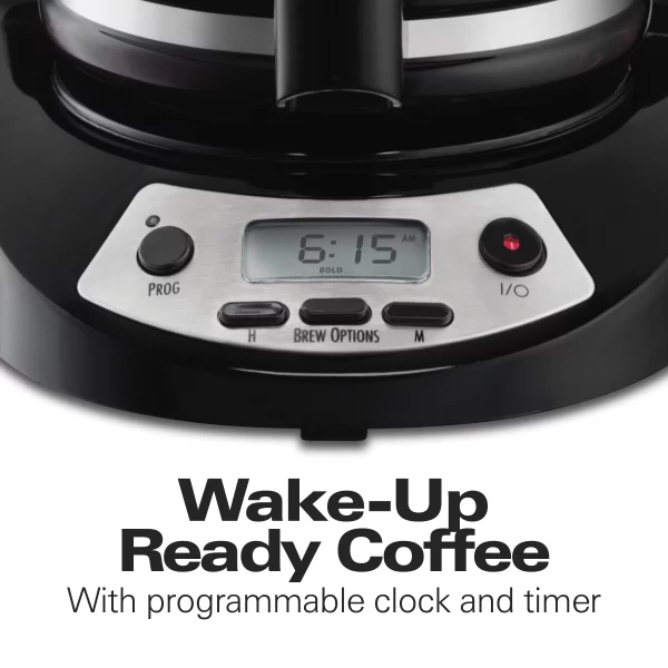 Hamilton Beach 14 Cup Programmable Coffee Maker, Black, 46295