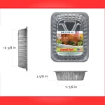 Handi-Foil Aluminum Foil Large Rectangular Rack Roaster Pan, 1 Count 16.625" x 11.875" x 2.625"