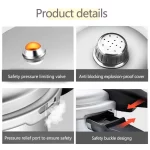 Aluminum Pressure Cooker Nonstick, 5L Pressure Canner with One-Hand Operating Safty Lid, Explosion-Proof Fast Cooking Pressure Cooker Cookware