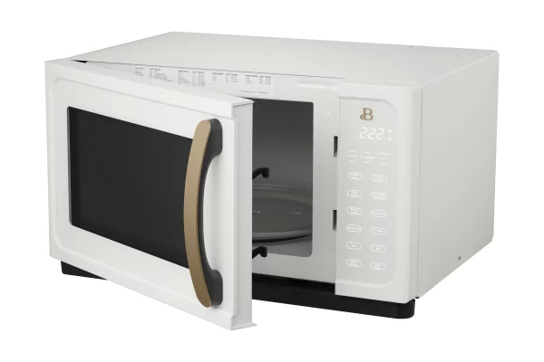 Beautiful 1.1 Cu ft 1000 Watt, Sensor Microwave Oven, White Icing by Drew Barrymore, New