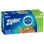 Ziploc® Brand Sandwich Bags, Plastic Sandwich Bags, 90 Count