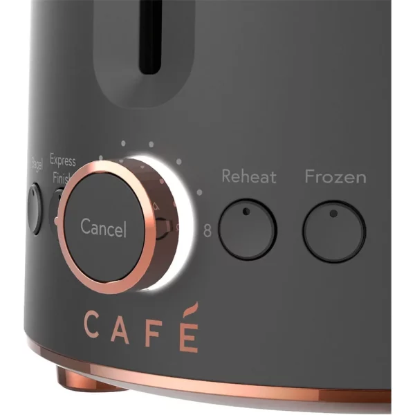 Café Express Finish 2-Slice Toaster | Extra-Wide Slots, Extra Lift for Waffles, Pastries, Texas Toast & More | 4 Pre-Set Functions, 8 Shade Options | Countertop Kitchen Essentials | Matte Black