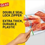 Glad Zipper Food & Freezer Storage Quart Bags, 46 Count