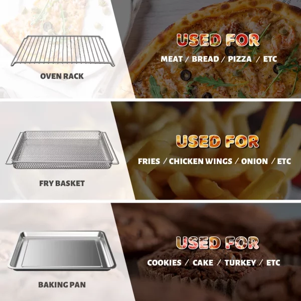 KAPAS Smart Air Fryer Oven, 1800 W Stainless Steel 26.4 QT