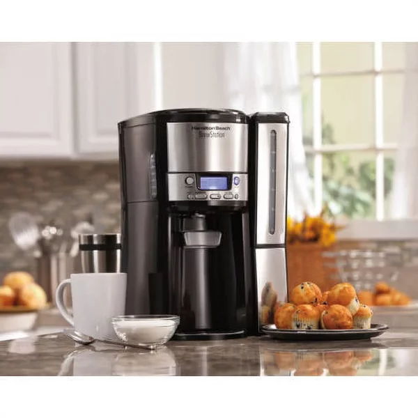 Hamilton Beach Brew Station 12 Cup Programmable Coffee Maker, Removable Reservoir, Stainless Steel, 47950