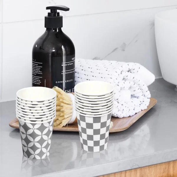 Lamosi Disposable Paper Cups Mouthwash Cups Espresso Cups Gray, 5 oz, 300 Count