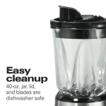 Hamilton Beach Wave Crusher Multi-Function Blender with 40 oz. Glass Jar and 14 Functions for Puree, Ice Crush, Shakes and Smoothies, Stainless Steel, 54221