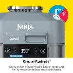 Ninja Speedi Rapid Cooker & Air Fryer, SF300, 6-Qt. Capacity, 10-in-1 Functionality, Meal Maker, Sea Salt Gray